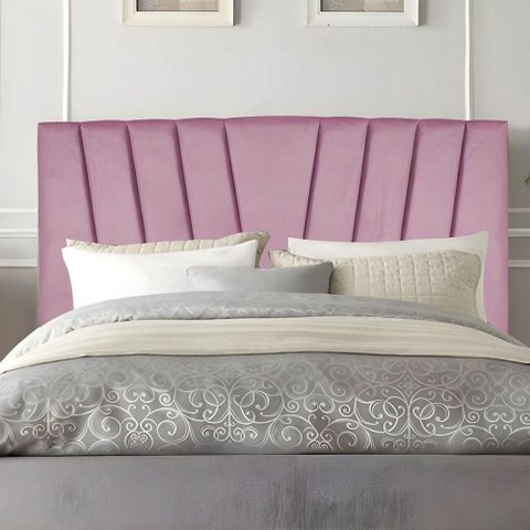 Cabeceira Solteiro Cama Box Estofada 100 Cm Lile Suede Rosa