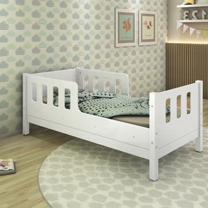 Cama Infantil Encanto Unissex com Proteção Lateral Mdf:branco