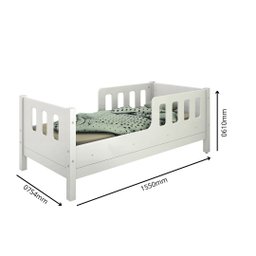 Cama Infantil Encanto Unissex com Proteção Lateral Mdf:branco - 3