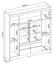 Ver imagem 4 de Roupeiro Casal Bilbão 4 Portas e 4 Gavetas - Amêndola Touch/off White Demóbile