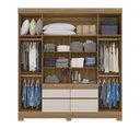 Ver imagem 3 de Roupeiro Casal Bilbão 4 Portas e 4 Gavetas - Amêndola Touch/off White Demóbile