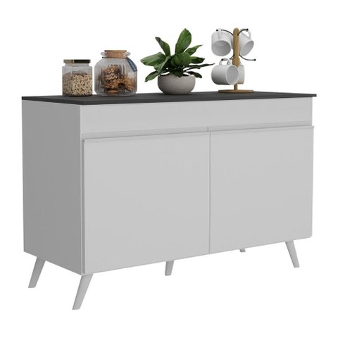 Balcão Cozinha Gabinete Pia 120cm 2 Portas Veneza Multimóveis V3738 Branco