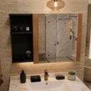 Ver imagem 3 de Armário para Banheiro 1 Porta com Espelho Preto com Porta Nature