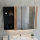 Ver imagem 2 de Armário para Banheiro 1 Porta com Espelho Preto com Porta Nature