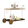 Carrinho Bar Agnes com Rodízios e Prateleiras Imbuia Mel Estrutura Metálica Champagne - 2