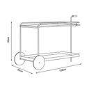 Ver imagem 3 de Carrinho Bar Agnes com Rodízios e Prateleiras Imbuia Mel Estrutura Metálica Champagne