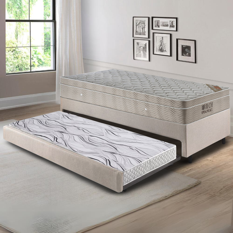 Bicama Box Solteiro Linho 88x188x28 Cm com Colchão Airtech Ortobom Molas Ensacadas