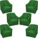 Ver imagem 1 de Kit 6 Poltronas Decorativas Para Sala De Espera Recepção Escritório Consultório Suede