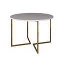Ver imagem 3 de Mesa Jantar Industrial Redonda 110cm Branca Base V 4 Cadeiras Eames Eiffel Pretas Base Dourada