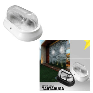Tartaruga Luminária Lumi Parede Muro sem Grade Branca