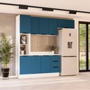 Ver imagem 1 de Cozinha Compacta 250072 4 Peças Meena Branco Azul Politorno Móveis