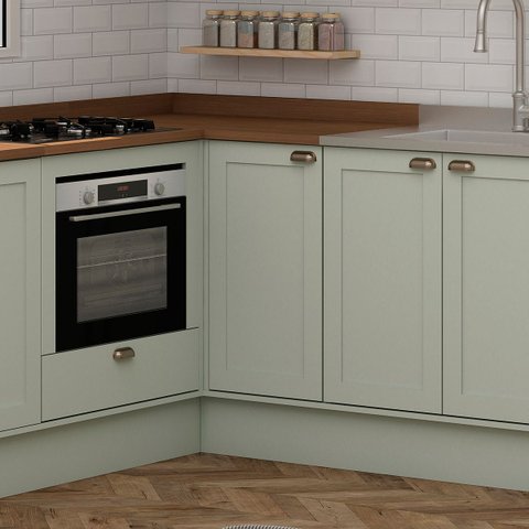 Balcão de Cozinha Genialflex Iluminata Canto Reto Hortelã