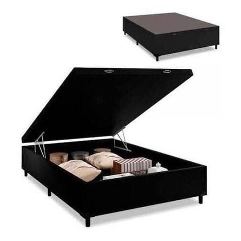 Cama Box Baú Casal Corino Preto 42x138x188