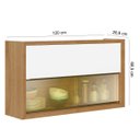 Ver imagem 3 de Armário Aéreo 2 Portas C/ Vidro Opala Carvalho/branco