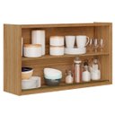 Ver imagem 2 de Armário Aéreo 2 Portas C/ Vidro Opala Carvalho/branco