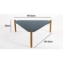 Ver imagem 3 de Mesa de Centro Triangular Arya c/ Vidro Preto/Amêndoa - Jowanel