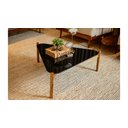 Ver imagem 2 de Mesa de Centro Triangular Arya c/ Vidro Preto/Amêndoa - Jowanel