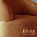 Ver imagem 3 de Kit 2 Poltronas Design Orgânico Moderno e Sofisticado Eloah Base Giratória Bouclé Italiano Terracota