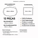 Ver imagem 6 de Kit 6 Jogos Americanos Redondo com Guardanapos Bordado - Florata Rosê