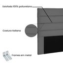 Ver imagem 3 de Cabeceira Estofada Cama Box Casal 140cm Suede Cinza