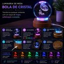 Ver imagem 7 de Luminaria Infantil LED 7 Cores RGB Giratoria Globo Astronauta 3D Abajur de Mesa Esfera Madeira Decor