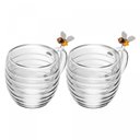 Ver imagem 1 de Jogo 2 Xícaras de Chá Parede Dupla de Vidro Lovely Bee 180ml