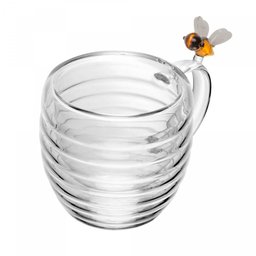 Jogo 2 Xícaras de Chá Parede Dupla de Vidro Lovely Bee 180ml - 3