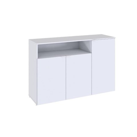 Armário Aparador com 03 Portas e Nicho 89,5x135x42cm Wlap135 Branco Chess