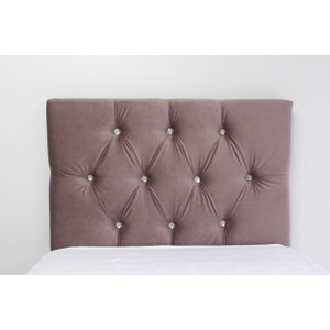 Cabeceiras Estofada Solteiro 90 Cm Painel Cor Rose (rosa) Botoes Cristais