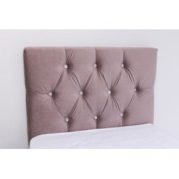 Cabeceiras Estofada Solteiro 90 Cm Painel Cor Rose (rosa) Botoes Cristais - 2