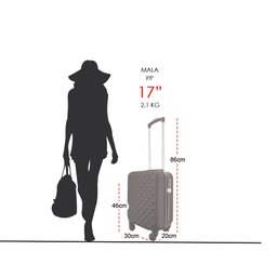Kit Conjunto Mala de Bordo Viagem Rígidas Rodas 360º Cadeado Segredo Gladiador Duas D1pp Tamanho Pp - 5