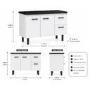 Ver imagem 2 de Gabinete de Cozinha Mdf 1,14 M Elegância Moderna e Funcionalidade:branco