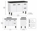 Ver imagem 2 de Gabinete de Cozinha Mdf 1,14 M Elegância Moderna e Funcionalidade:branco