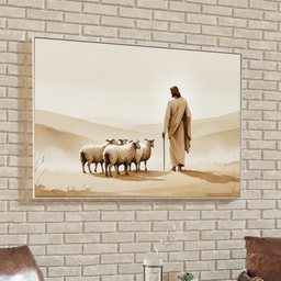 Quadro o Cordeiro de Deus Jesus Decorativo em Canvas 123x83 - 2