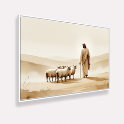 Quadro o Cordeiro de Deus Jesus Decorativo em Canvas 123x83 - 3