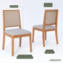 Ver imagem 5 de Mesa de Jantar Ficus 1,80 com 6 Cadeiras Buriti Conforto e Sofisticação Madeira/off White/linho