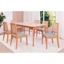 Ver imagem 2 de Mesa de Jantar Ficus 1,80 com 6 Cadeiras Buriti Conforto e Sofisticação Madeira/off White/linho