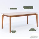 Ver imagem 3 de Mesa de Jantar Ficus 1,80 com 6 Cadeiras Buriti Conforto e Sofisticação Madeira/off White/linho