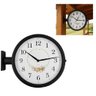 Relogio de Parede Dupla Face Vintage Estaçao de Trem Decorativo Retro Preto Luxo - 1