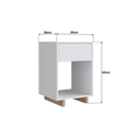 Ver imagem 3 de Mesa de Cabeceira 1 Gaveta Nomad B88 Emovell: Branco/montana