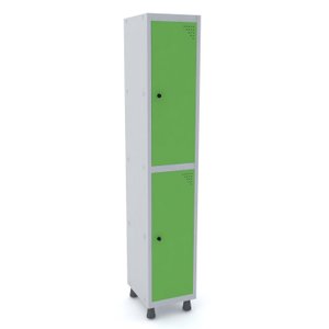 ROUPEIRO DE AÇO 1M 02 PORTAS PITÃO PANDIN - CINZA/VERDE GRP 501/2 DI