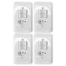 Kit 4 Interruptor Simples + Paralelo 6a com Tomada 250v 2p+t 10a Ilumi Cor:branco - 1