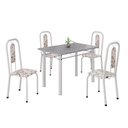 Ver imagem 2 de Conjunto de Mesa com 4 Cadeiras Lívia Branco/Arabesco