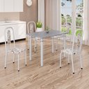 Ver imagem 1 de Conjunto de Mesa com 4 Cadeiras Lívia Branco/Arabesco