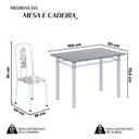 Ver imagem 3 de Conjunto de Mesa com 4 Cadeiras Lívia Branco/Arabesco