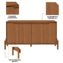 Ver imagem 6 de Buffet Aparador 4 Portas com Pés em Madeira Áurea:cinamomo