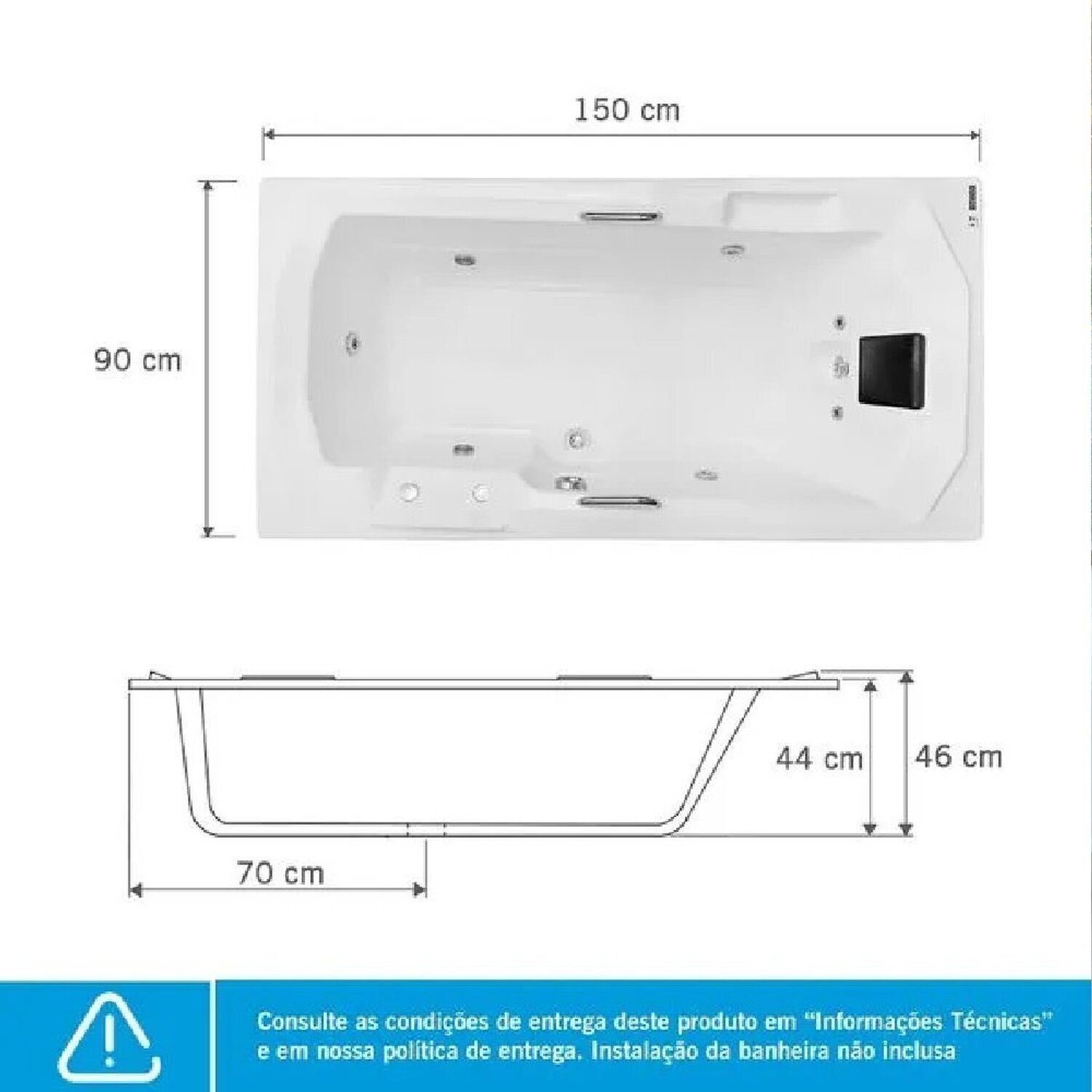 Banheira de Hidromassagem Prima Gran Luxo 150x90x46cm - P5 - 220v - sem Aquecedor - 5