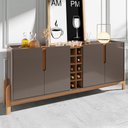 Ver imagem 2 de Buffet Aparador Lizz 190cm 4 Portas com Adega Cinza Pérola/cedro - Casa D