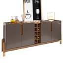 Ver imagem 1 de Buffet Aparador Lizz 190cm 4 Portas com Adega Cinza Pérola/cedro - Casa D
