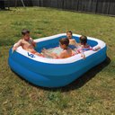 Ver imagem 7 de Piscina Inflável Retangular Azul 302 Litros 150 cm Com Bomba PVC VG+ VG Plus